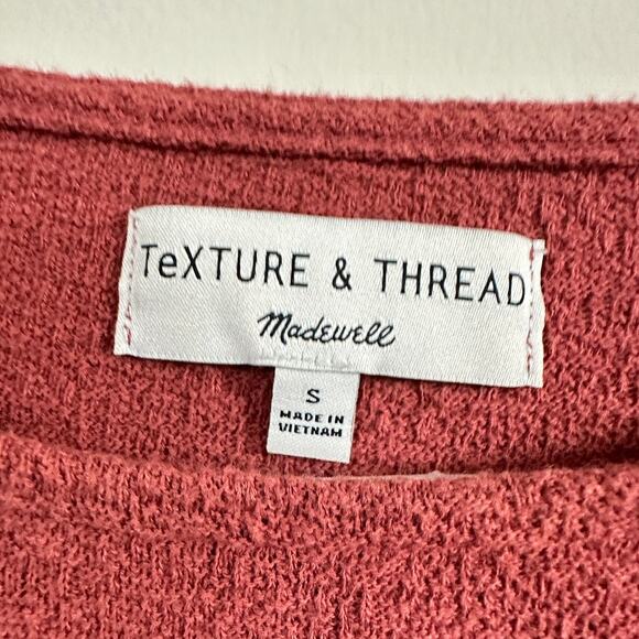 Texture & Thread Madewell Ruffle Ruffle-Cuff Top Boat Neck Long Sleeve SMALL - Picture 6 of 12
